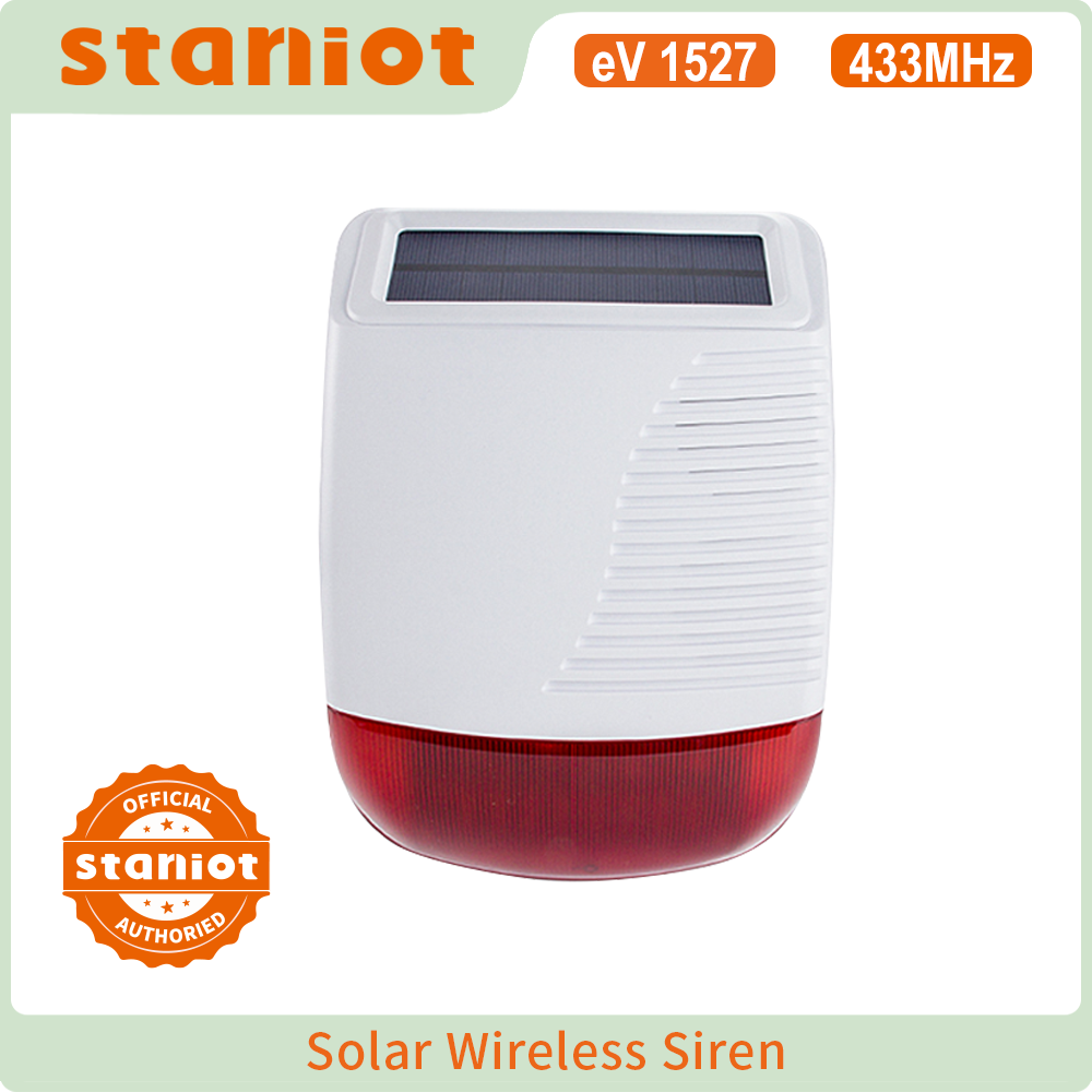 Outdoor Lighting Wireless - Stanilot-ワイヤレス屋外ソーラーストロボ,433mhz,防水,ライト付きサイレン,フラッシュ,家庭用,バー,強力な警報システム
