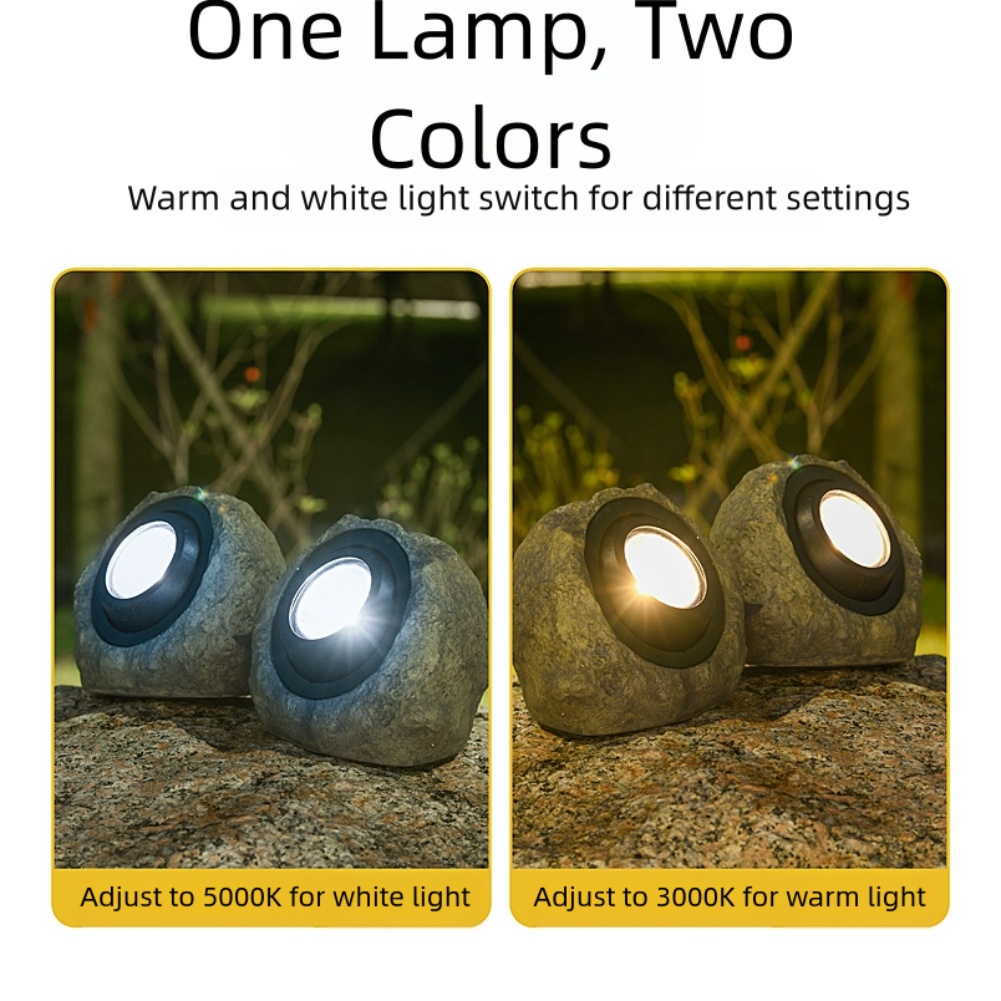 Outdoor Lighting Ip65 - IP65防水ソーラーライト、屋外ガーデン、パティオ、歩道照明用LEDストーンランプ、ホワイト/ウォームモード選択可能