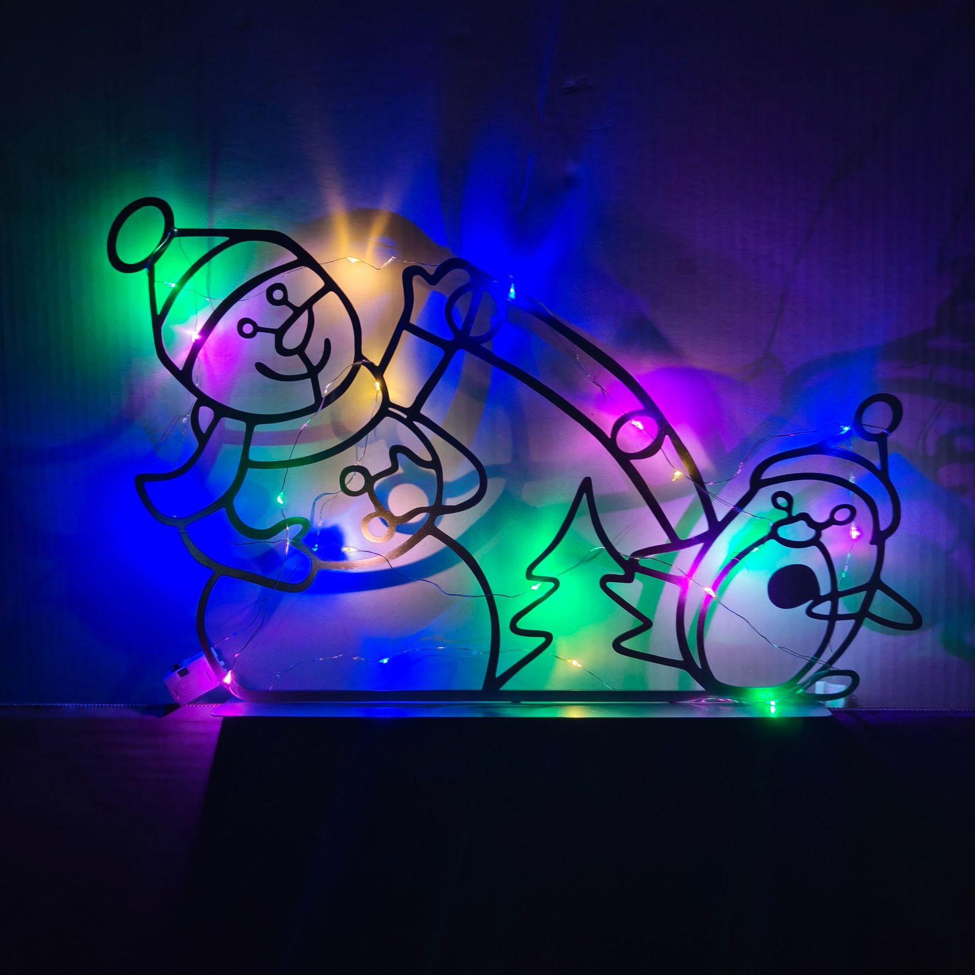 アニメーションスノーボールライトLEDグリッター雪だるまクリ - Outdoor Lighting Effects のレビューと価格