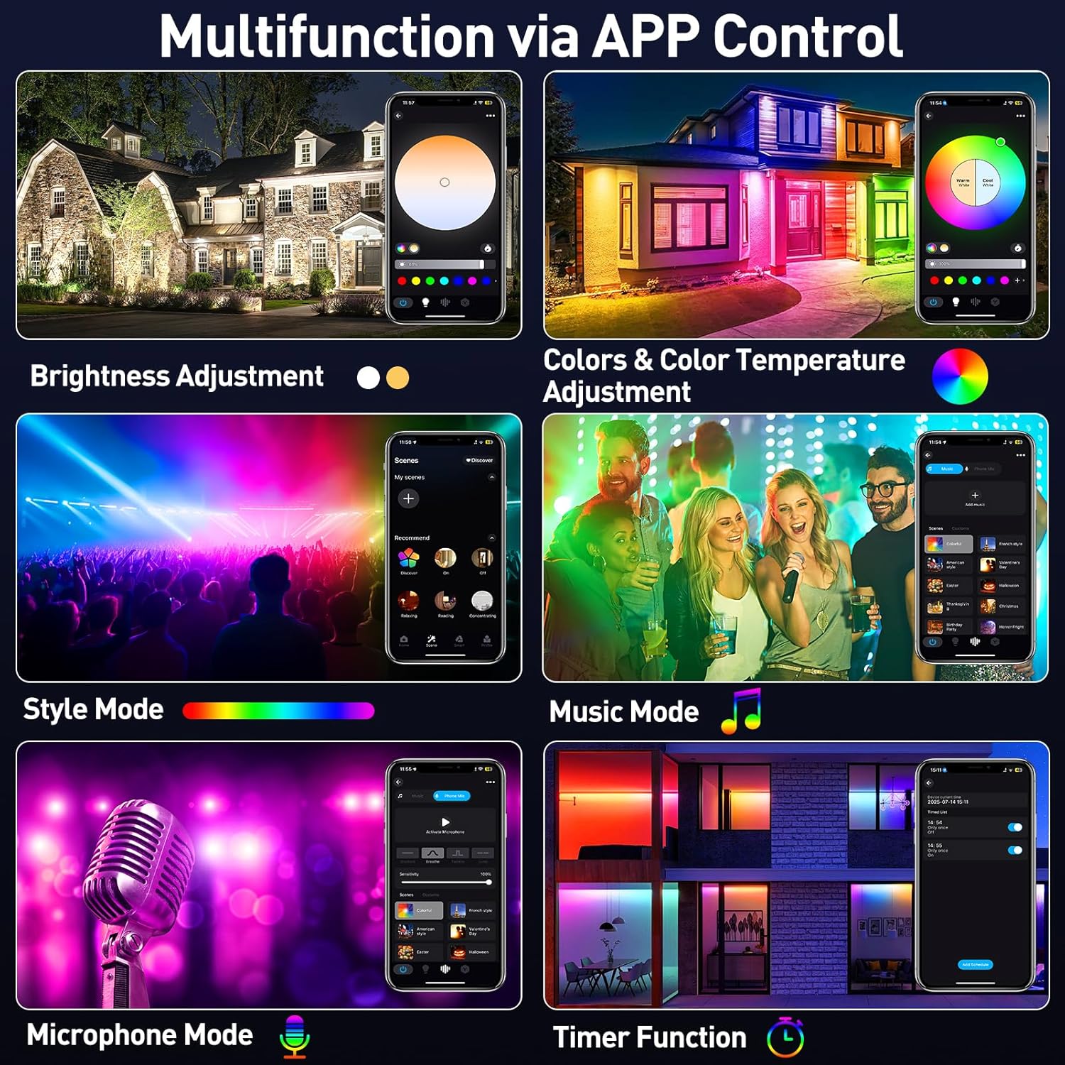 50/72W RGB LED投光器バー、リモコン付き、スマー - Outdoor Lighting Uk のレビューと価格