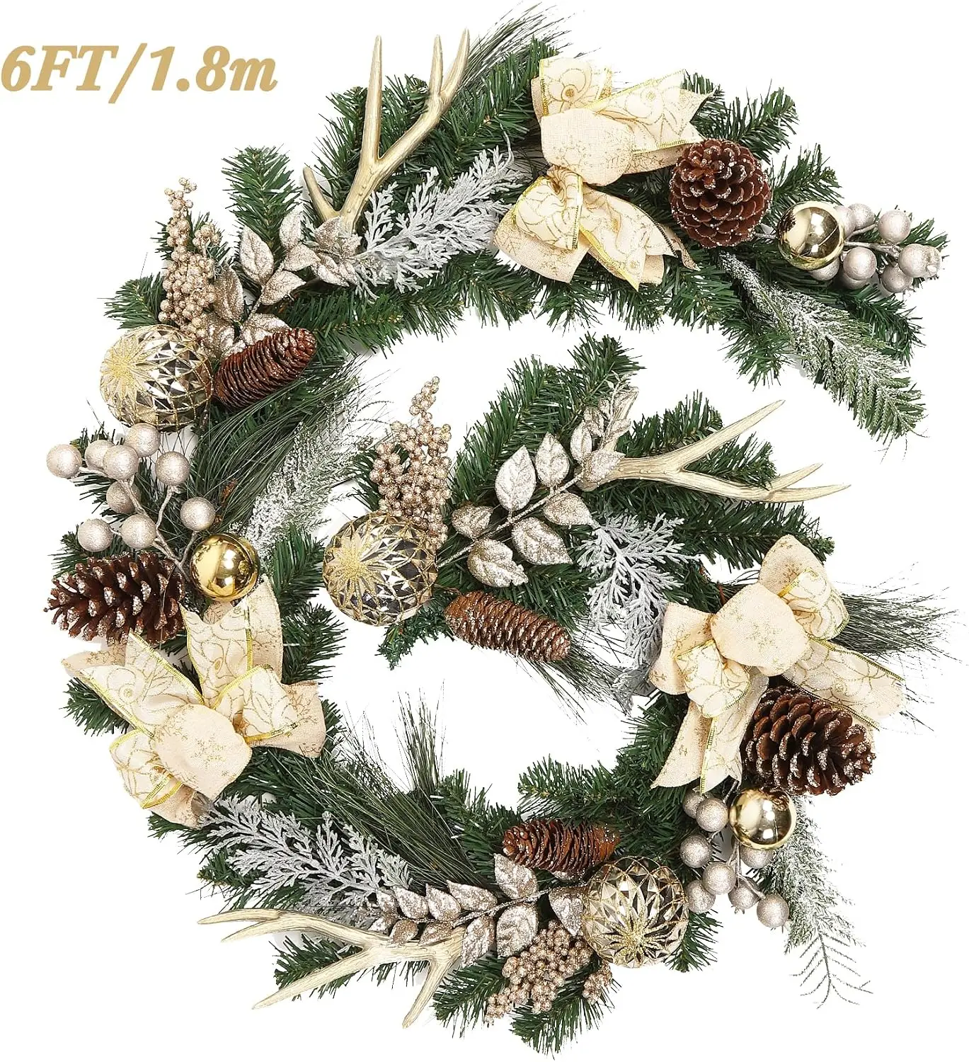 ガーヴィー製、長さ6フィートのクリスマスガーランド。電池式で - Outdoor Lighting Effects のレビューと価格