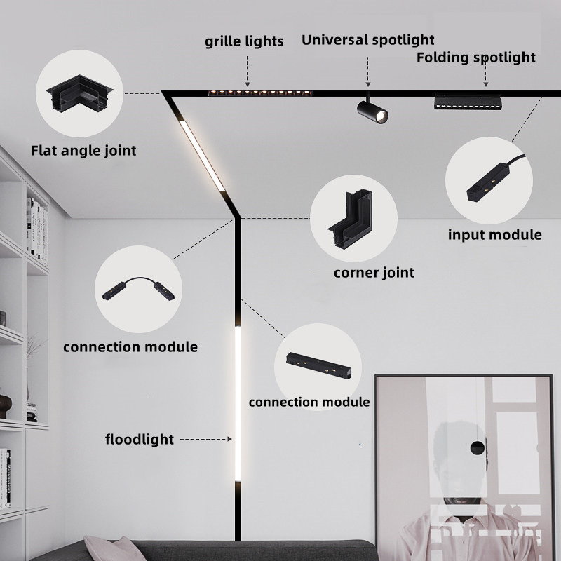LED磁石式トラックライト、グリル型投光灯、モダンな埋め込み - Outdoor Lighting Track のレビューと価格