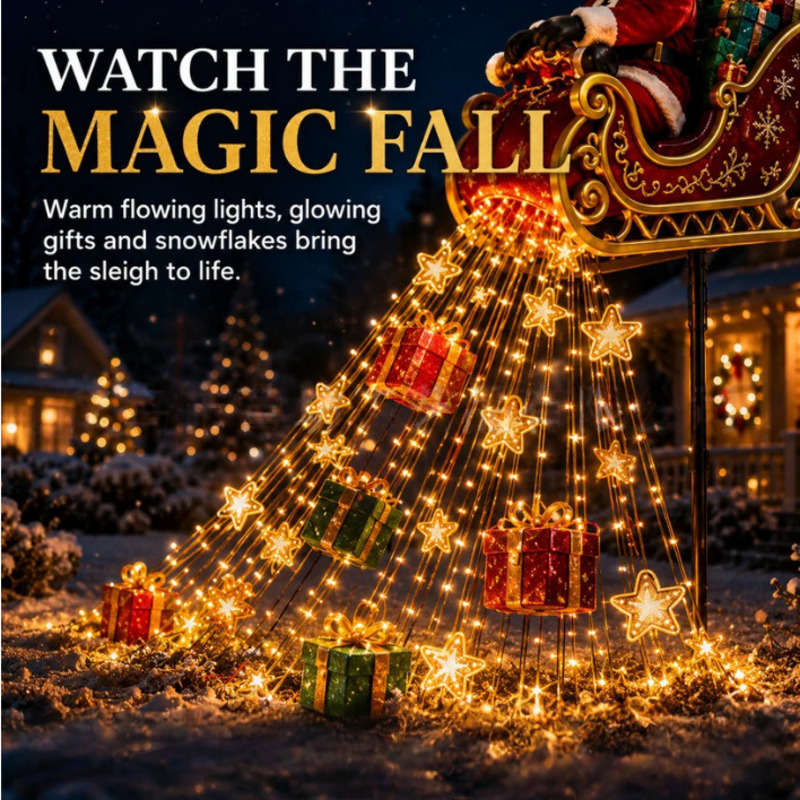 ソーラーLEDクリスマスサンタのソリ、屋外ガーデンや芝生を彩 - Outdoor Lighting Pathway のレビューと価格