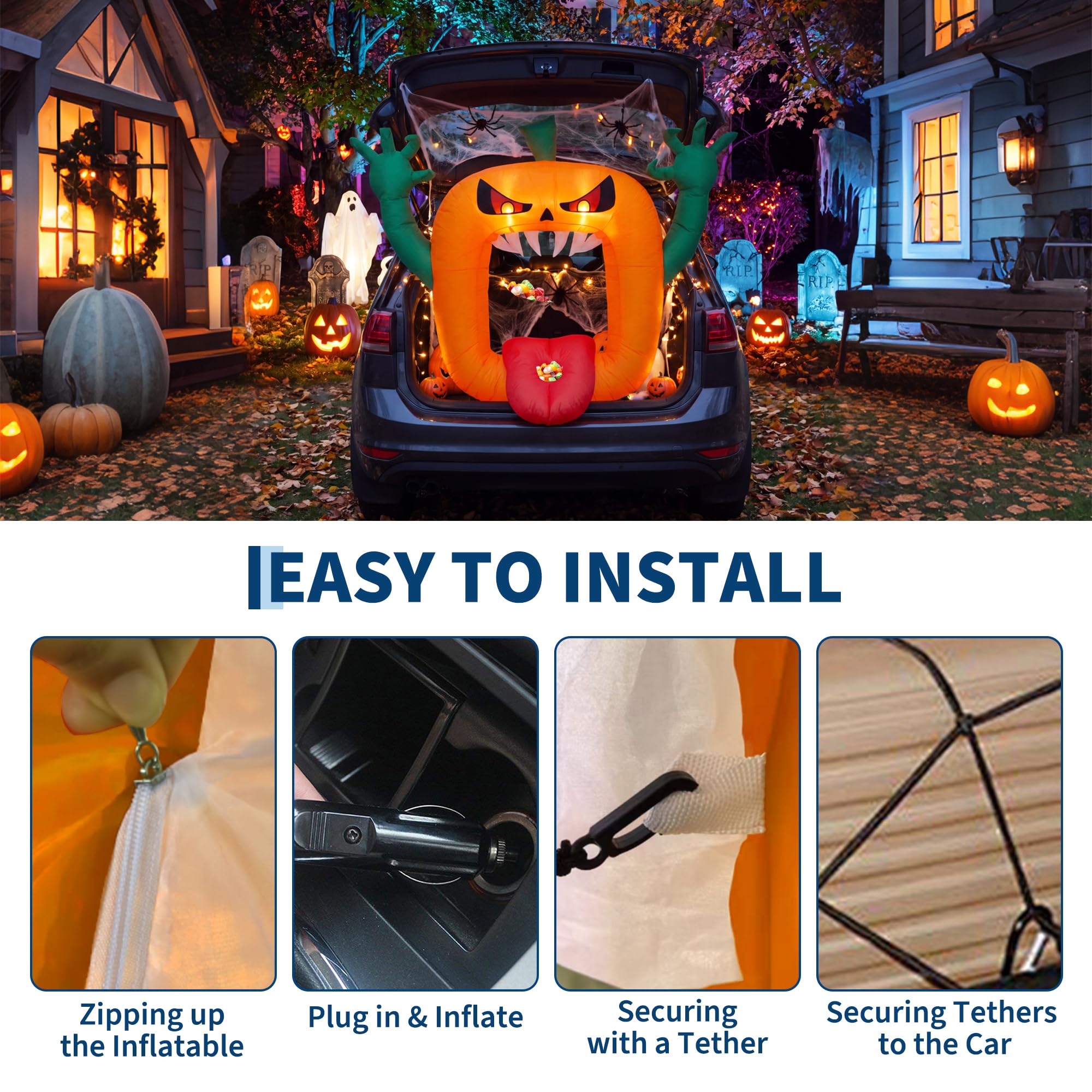 高さ約1.8mのハロウィーン用空気で膨らませる装飾品。オレン - Outdoor Lighting Effects のレビューと価格