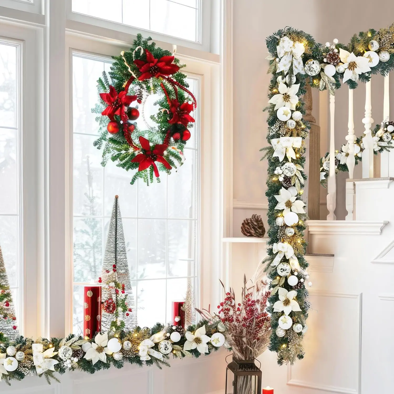 ガーヴィー 6フィートのクリスマスガーランド。20個の温白色 - Outdoor Lighting Effects のレビューと価格