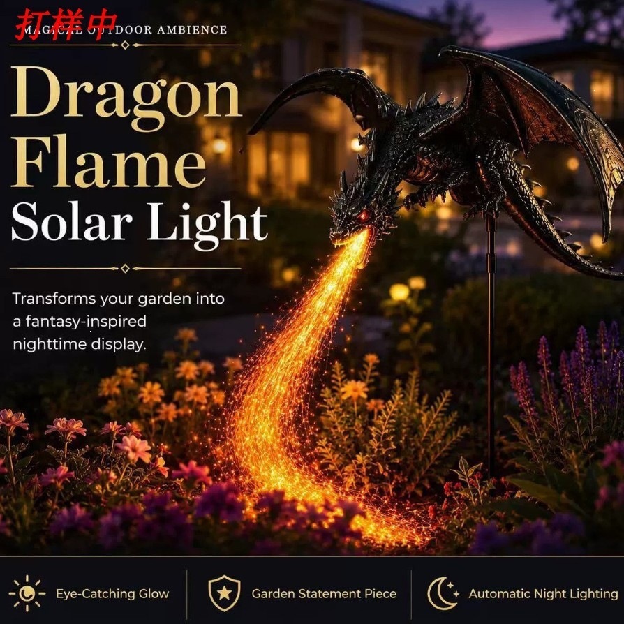 ソーラードラゴン・ファイアガーデンライト。太陽光発電式のドラ - Outdoor Lighting Pathway のレビューと価格