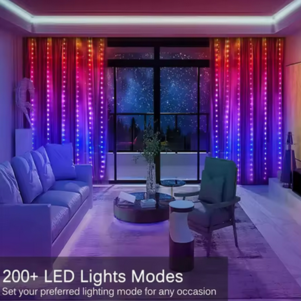 3 メートル RGB スマート LED カーテンライトクリス - Outdoor Lighting Effects のレビューと価格